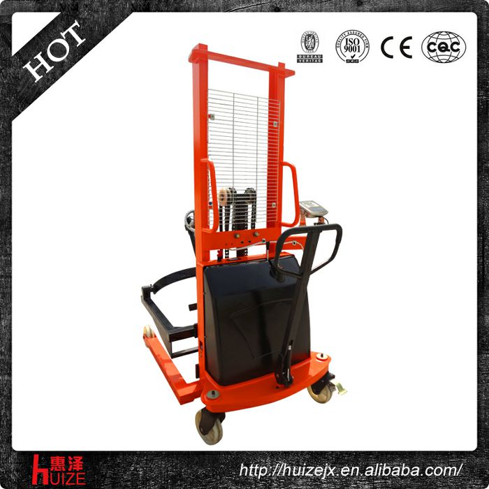 半電動(dòng)稱重油桶車（夾鐵桶，手搖翻轉(zhuǎn)倒料）